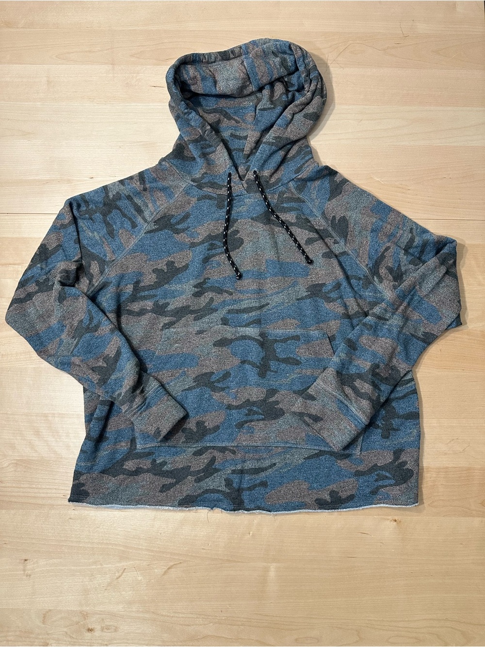 Sundry Blue & Gray Camo Hooded Pullover